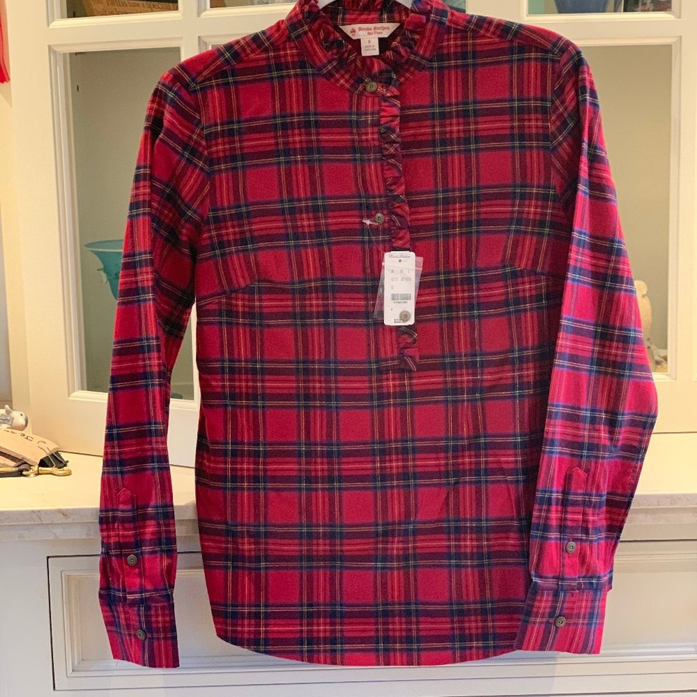 Brooks Brothers Red Plaid Blouse/Shirt
